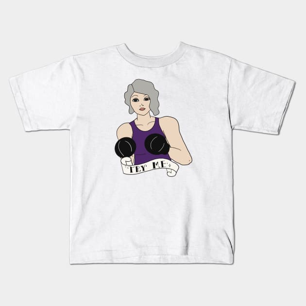 Try Me! Silver Kids T-Shirt by Shea Klein